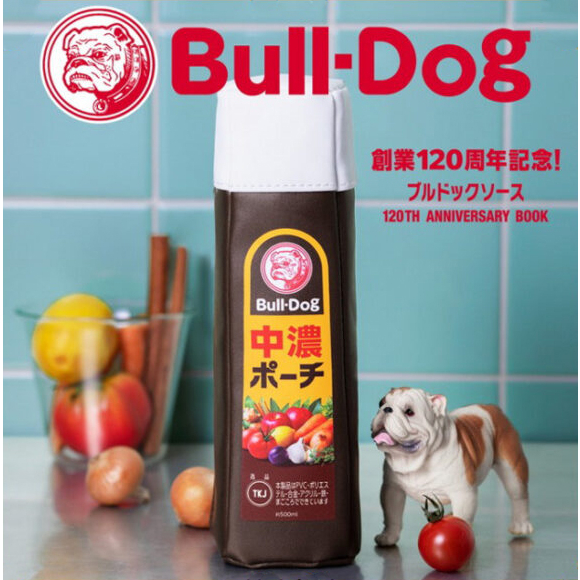 日本限定 Bull-Dog 狗標 中濃醬 調味料 造型 收納包 化妝包 文具 筆袋 書籍 雜誌 附錄包