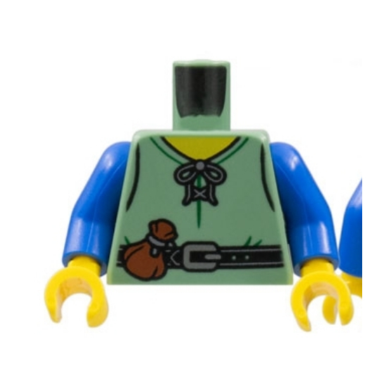&lt;樂高人偶小舖&gt; 正版LEGO 特殊48 村民 沙綠衣藍手 城堡 10305  身體 配件