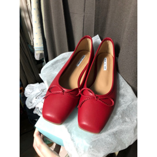 KARA 法式平底娃娃鞋 紅色包鞋 芭蕾舞鞋 微方頭 23 全新