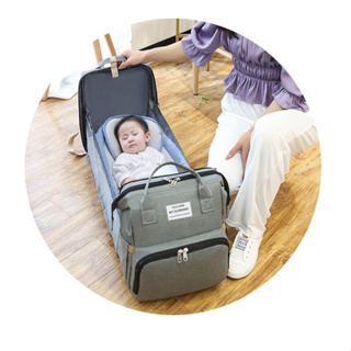 新款床包一體媽咪包外出手提包母嬰包便攜多功能媽媽包背包