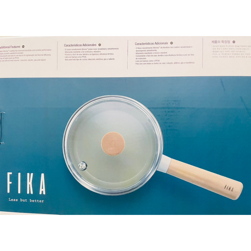 Neoflam品牌FIKA系列鑄造 單柄湯鍋16CM+不銹鋼蒸籠 （附鍋蓋）