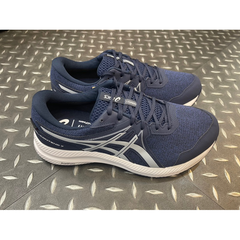 深藍 asics GEL-CONTEND 7 WP 防潑水慢跑鞋