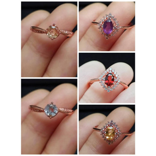 託帕石 黃水晶 紫水晶 石榴石 蕾絲經典 玫瑰金 925銀 活圍 戒指 天然 水晶 託帕石戒指