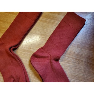 無印良品 MUJI 男棉混螺紋直角襪 (聖誕紅色25-27cm)