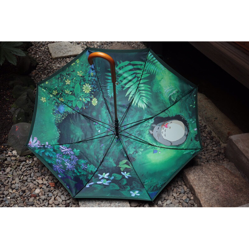 《Gino 日本代購》#預購 橡子共和國 吉卜力 動畫電影 龍貓 雨傘 內襯精緻 綠色 8/5發售