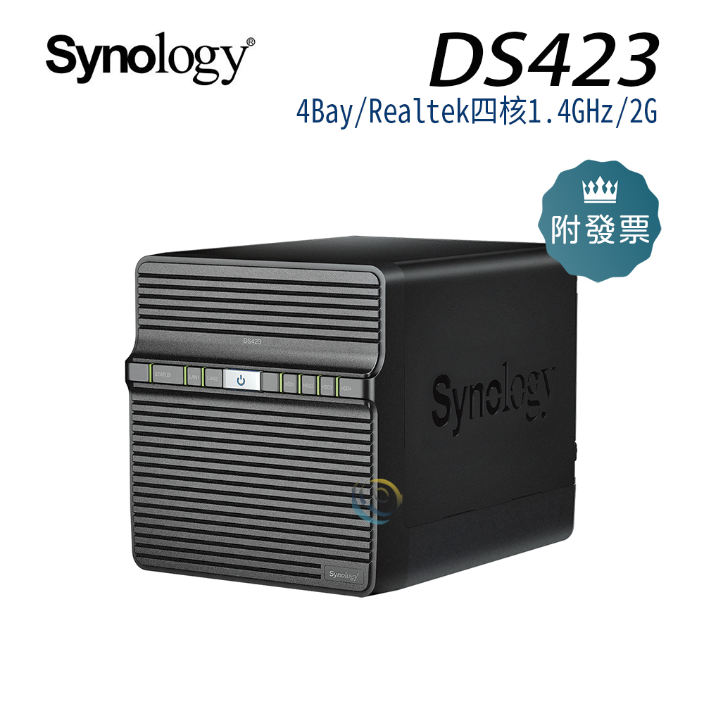 免運 Synology 群暉 DS423 4Bay NAS RTD1619B 四核心 網路儲存伺服器