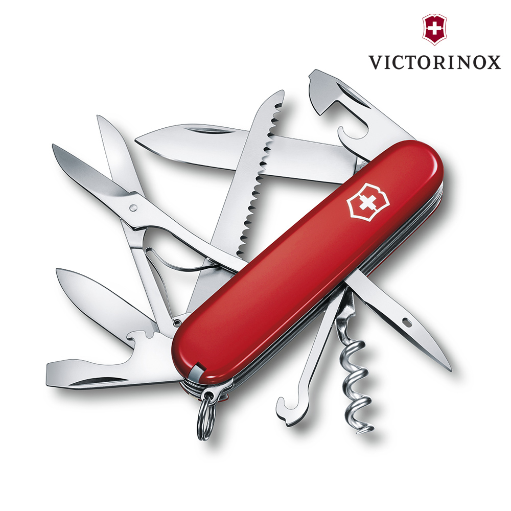 VICTORINOX Huntsman瑞士刀1.3713 紅色 (15功能) / 瑞士維氏 隨身刀 口袋刀 多功能 登山