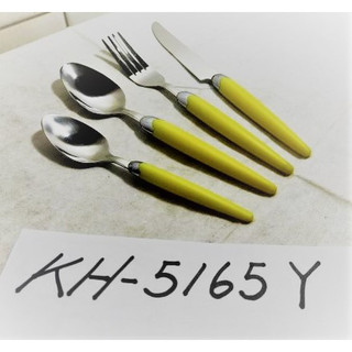 €小歐坊~不銹鋼食器/餐具組/歐美風牛排刀叉勺/餐具系列/餐廚用品 KH-5165Y 黃色塑柄 TABLEWARE