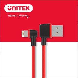 UNITEK 90度 Lightning 轉 USB-A 快充傳輸線 充電線 1M (Y-C4047RD)