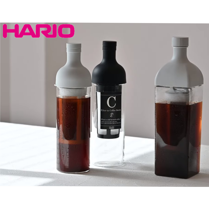 HARIO 角瓶冷泡冷萃咖啡壺1000ml(KAC-110-PGR), 酒瓶冷泡咖啡壺650ml(FIC-70-PGR)