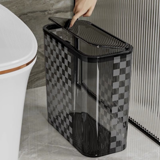 垃圾桶 夾縫 方形 夾縫垃圾桶衛生間廁所縫隙垃圾筒大號無蓋方形透明廚房帶壓圈紙簍