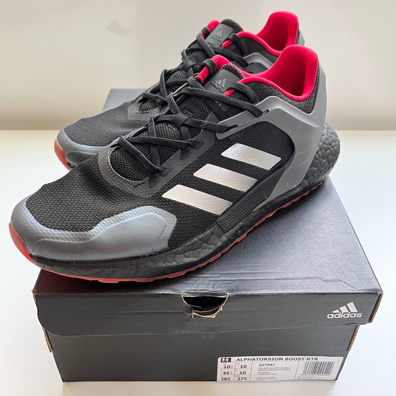 &lt;二手男鞋&gt; Adidas Alphatorsion Boost RTR 緩震 跑步 運動 慢跑鞋 黑紅 GZ7542