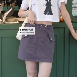 Sammi 韓國代購-東大門 小口袋設計 抽繩休閒短裙 內有安全褲