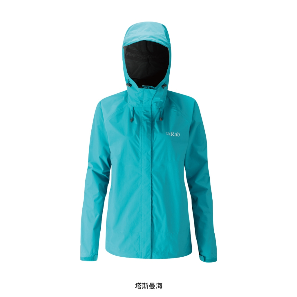 零碼出清 (女)【RAB】Downpour Jacket 高透氣防水外套 超輕量化 登山雨衣-塔斯曼海 RQWF63TA