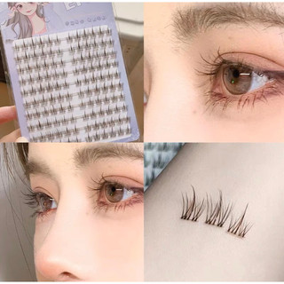 台灣出貨🇹🇼小紅書同款 EIYI懶人太陽花三部曲假睫毛 透明梗自然仿妝睫毛 女團 120簇 洛兜LODO 小火苗 下睫毛