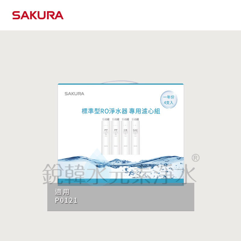 【SAKURA 櫻花】F1191 標準型RO淨水器專用濾心組 ( 一年份4支入｜適用於P0121 )