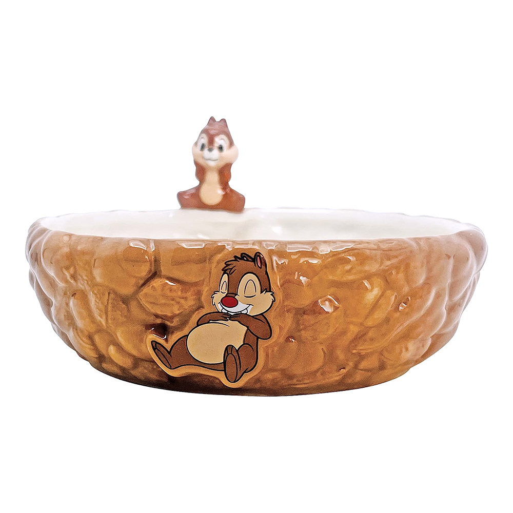 sunart 迪士尼 堅果造型餐碗 陶瓷杯緣餐碗 18cm 奇奇蒂蒂 NR27146