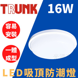 光通亮 LED 壯格 16W 吸頂燈 防潮防塵 全電壓 白光 黃光 壁燈 省電節能 浴廁 陽臺 走廊 玄關 廁所