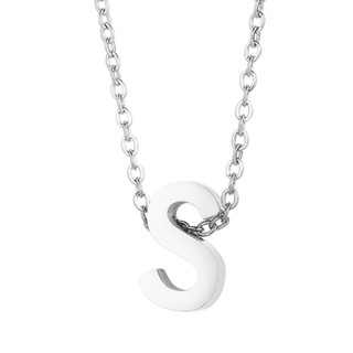 臺灣客製化鏈長項鍊 純鋼字母S鋼銀色鎖骨項鏈-DUSHA ACCESSORY 杜莎飾品