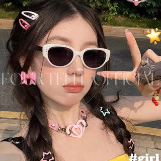 🕶️拾肆🕶️【歐美百搭貓眼墨鏡】時尚 潮流 太陽眼鏡 情侶 抗UV 小紅書 Y2K 復古 韓系 鉚釘