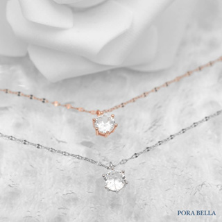 <Porabella>925純銀鋯石項鍊 小眾 熱賣款 幾何 純銀項鍊 Necklace