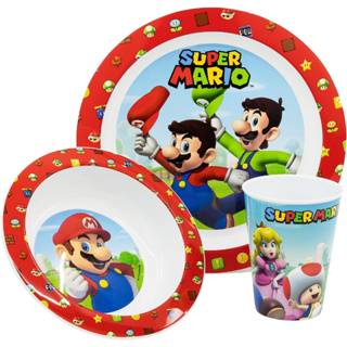 最新款 紅色❤️正版❤️ 美國 任天堂 Super Mario 超級馬利歐 路易吉 兒童 餐具 餐碗 餐盤 水杯 湯匙