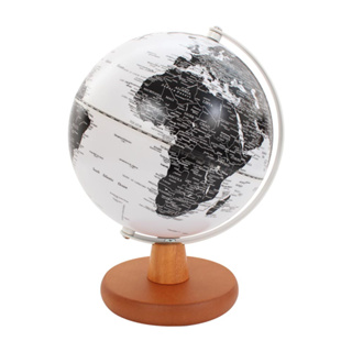 【SkyGlobe】8吋白色海洋日式木質底座地球儀(英文版)《WUZ屋子》地圖 地球儀 台灣製 擺飾