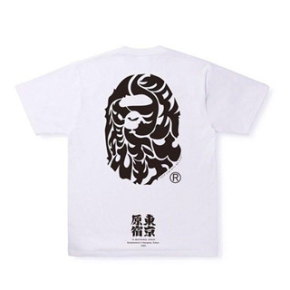 A BATHING APE 背部猿人頭 原宿字體 短袖 白 BAPE-194