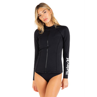 HURLEY｜女 OAO LS ZIP FRONT RASHGUARD 拉鍊防磨衣
