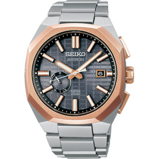 SEIKO 精工 Astron 黑標 GPS衛星定位 太陽能 鈦金屬錶-金銀 (3X62-0AA0K／SSJ014J1)