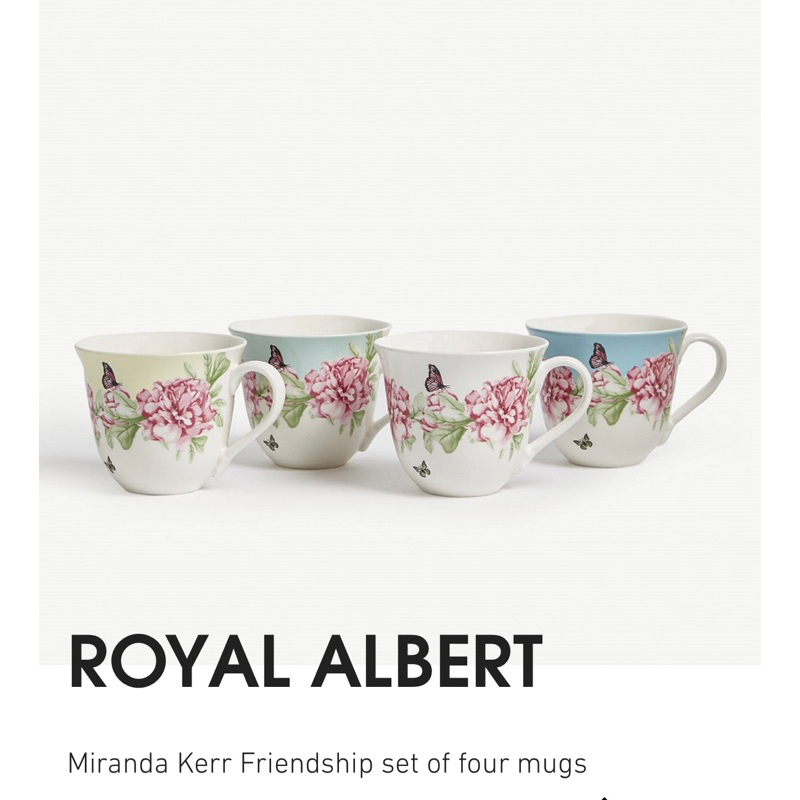 ファッションデザイナー Royal Albert Miranda Kerr Friendship Set of Teacup Saucer,  oz, Multi 並行輸入