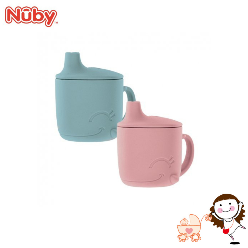 【Nuby】矽膠兩用喝水杯 (2款可選)｜寶貝俏媽咪
