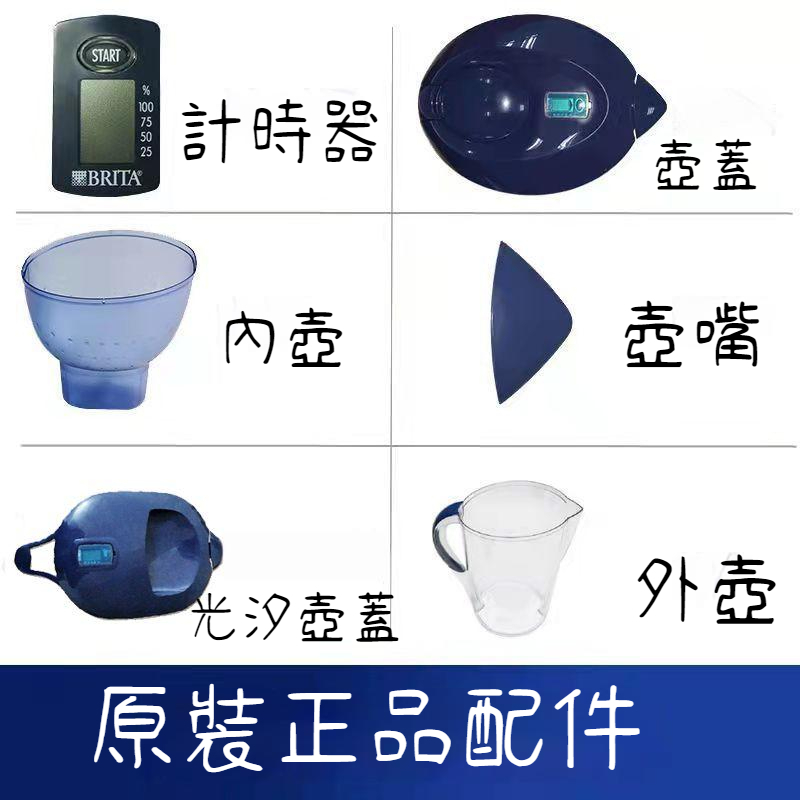 德國BRITA碧然德濾水壺 M型3.5L海洋系列 壺蓋計時器 壺嘴三角配件