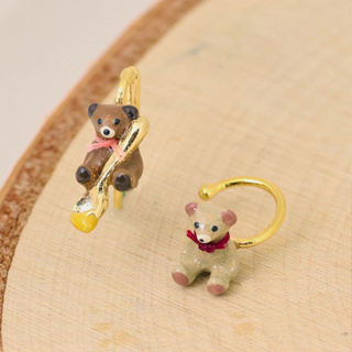 | OSEWAYA 泰迪熊系列 | 蜂蜜小熊 2入組 Ayatorie品牌設計師手作 日本製耳骨夾 贈品牌包裝