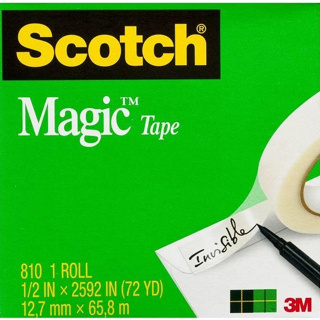 超大捲動咖九 3M Scotch 810LC 1/2隱形膠帶(盒裝)12mm*65.8M