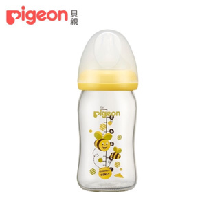 全新貝親 PIGEON 寬口母乳實感彩繪玻璃奶瓶160ml