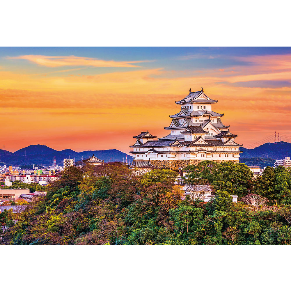 1000-022 1000片日本進口拼圖 風景 夕陽下壯麗的姫路城
