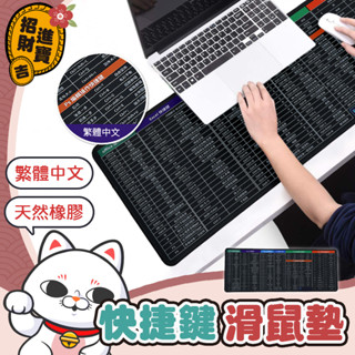 [平滑順暢]繁體快捷鍵滑鼠墊 快捷鍵滑鼠墊 防水滑鼠墊 軟體快速鍵 電腦繪圖專用 滑鼠墊 美工美圖 鍵盤墊 桌墊