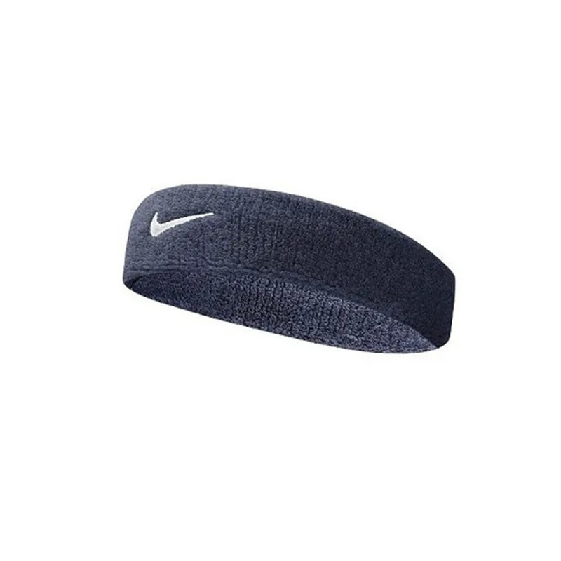 NIKE SWOOSH HEADBAND 深藍色 基本款 白勾 刺繡 彈性 頭帶 男女款 AC2285-924