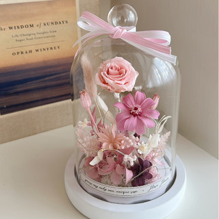 Floraflower 小花叢永生花夜燈-莓果色〖精美禮物〗新品 粉色夜燈 生日 情人節 紀念日 母親節 畢業 實用