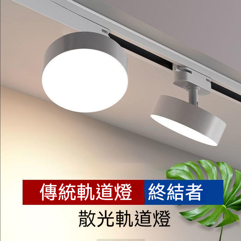 【台灣出貨】射燈led軌道補光燈 LED廣角散光泛光軌道燈 15W 20W 25W 12W家用商用  柔光燈 360度旋