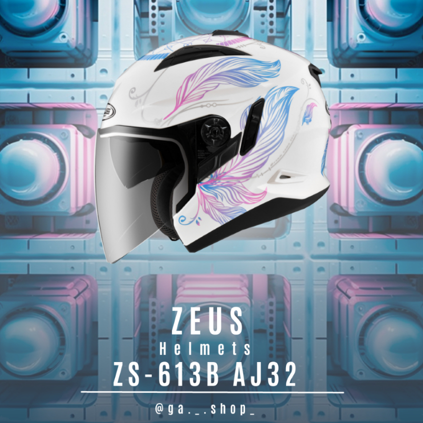 🚚免運🥳附帽套💯原廠🚀商品新🔥Ga_shop〔ZEUS 613B ZS-613B AJ32〕眼鏡溝 內墨鏡 半罩 安全帽