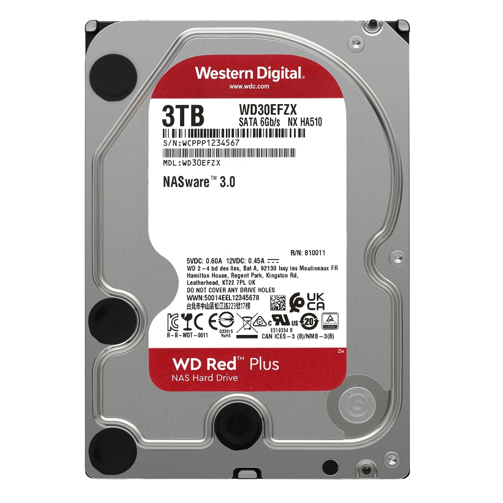 WD 紅標Plus 3TB 3.5吋NAS硬碟