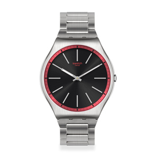【SWATCH】Skin Irony 超薄金屬 手錶 RED GRAPHITE (42mm) 瑞士錶 SS07S129G
