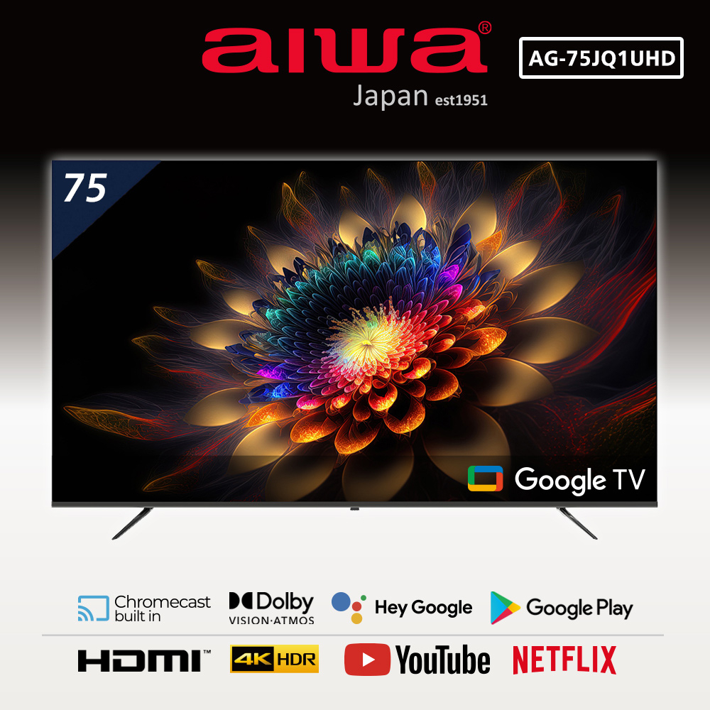 AIWA日本愛華 75吋4K HDR QLED量子點智慧聯網液晶顯示器-AG-75JQ1UHD(含安裝)