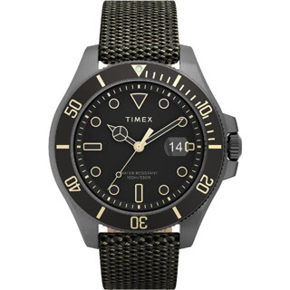 【TIMEX 天美時】風格系列 紳士手錶 (黑/深綠) TXTW2U81900 43mm 現代鐘錶