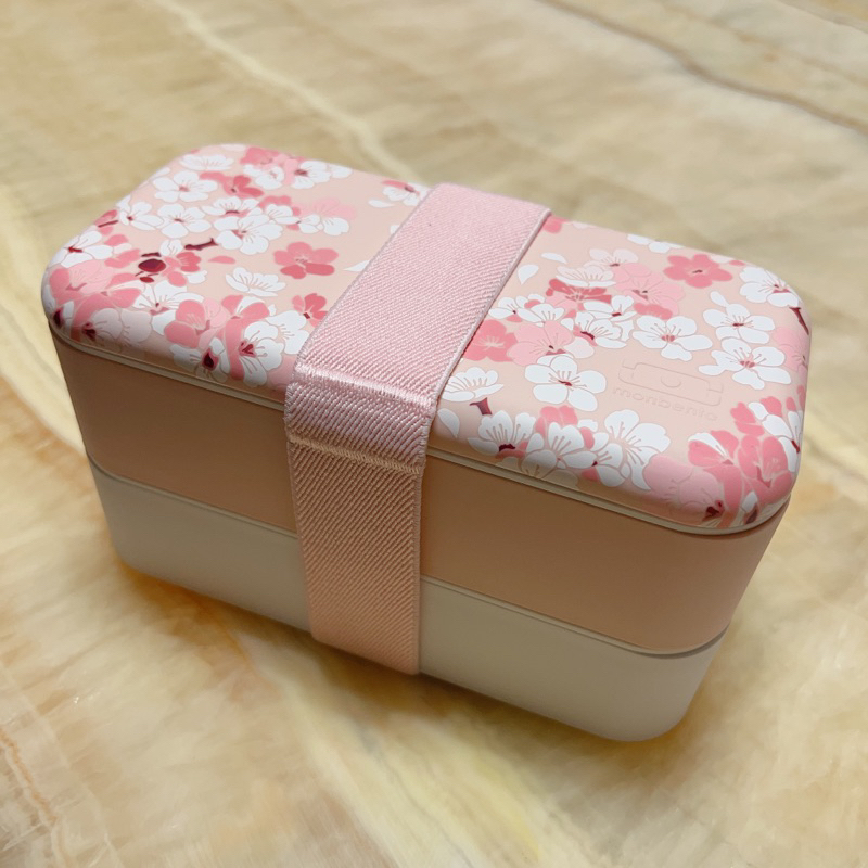 全新 僅拆封拍照未使用 monbento original 櫻花粉 雙層便當盒