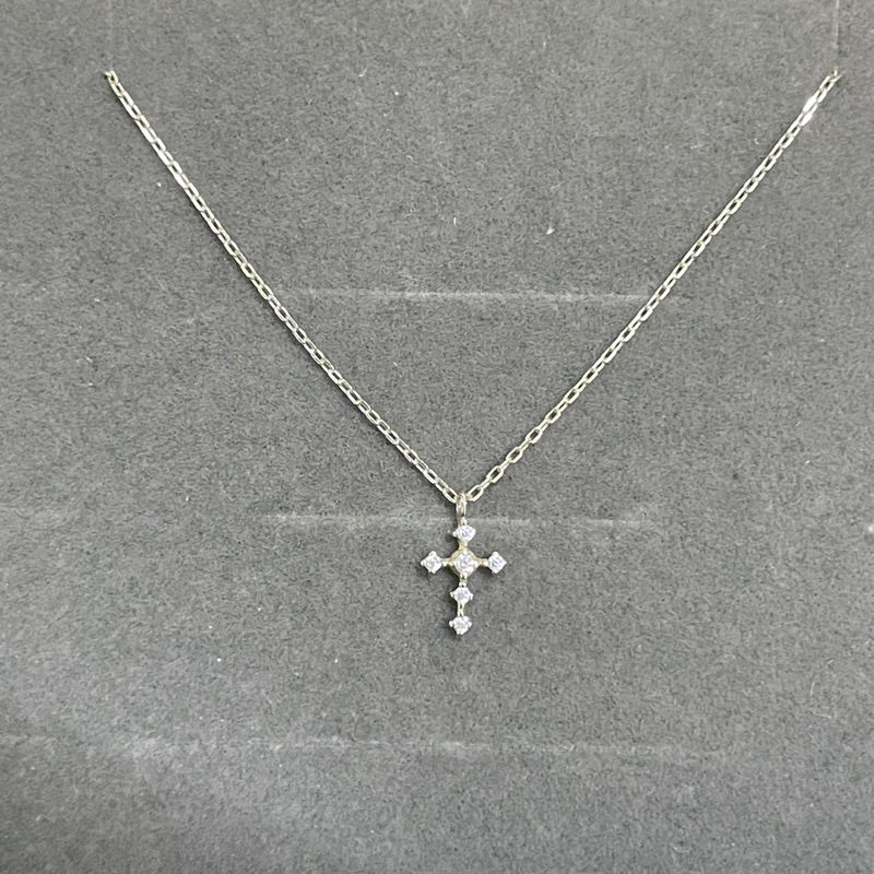 迷你十字架鋯石鎖骨鏈 項鍊 s925純銀項鍊 日韓輕珠寶 簡約飾品