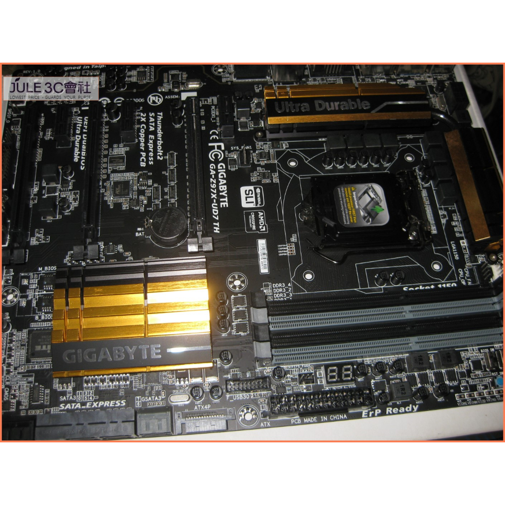 JULE 3C會社-技嘉 Z97X-UD7 TH Z97/DDR3/4K HD/超耐久/抗靜電/良品/1150 主機板