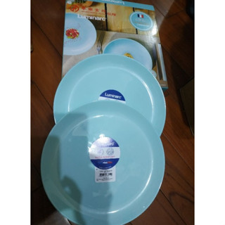 全新 2入組 樂美雅 25cm 餐盤 法國製 Luminarc 圓盤 盤子 耐高溫 耐溫差 強化玻璃 微波 華南金